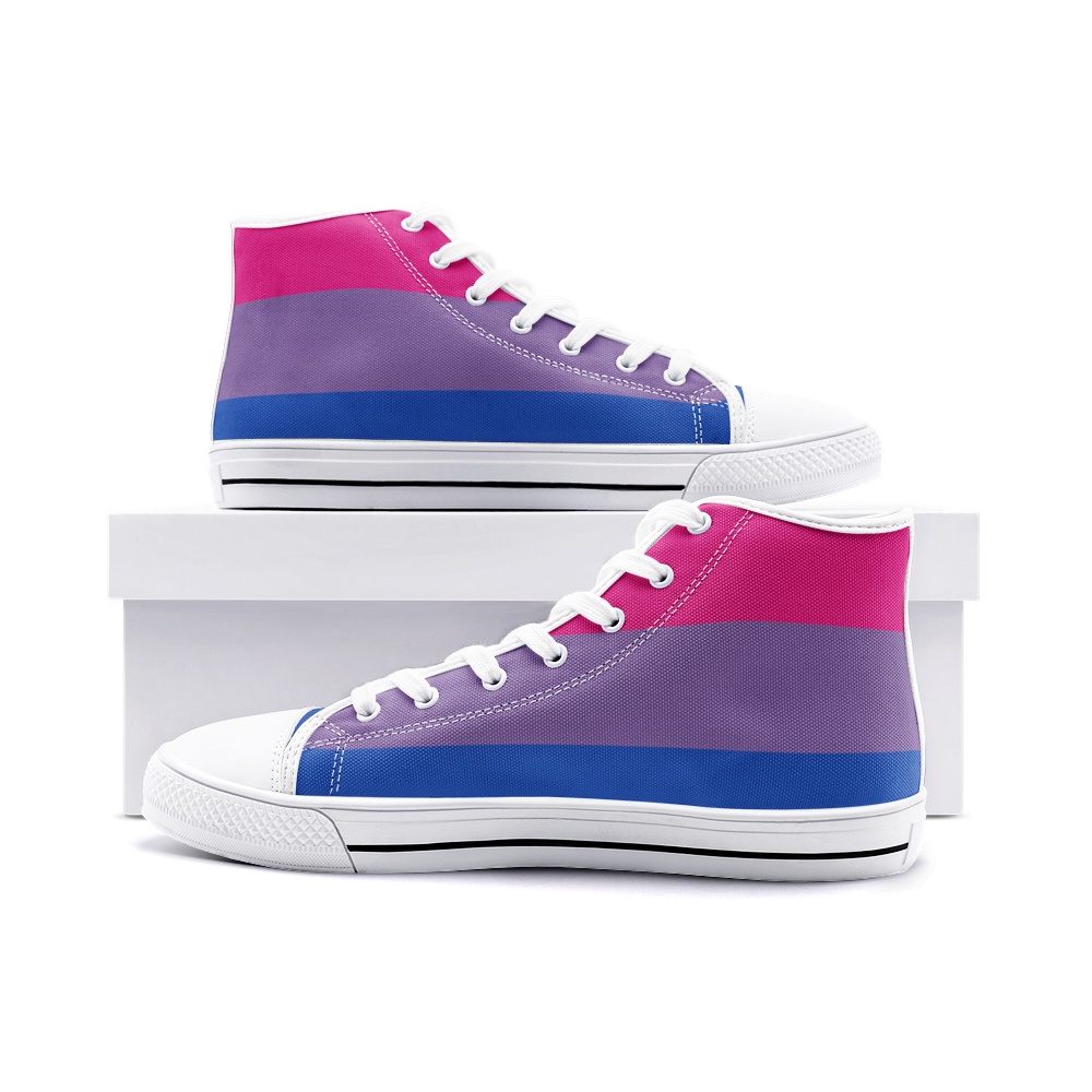 Bisexual Flag Unisex High Top Canvas Shoes - Toddities