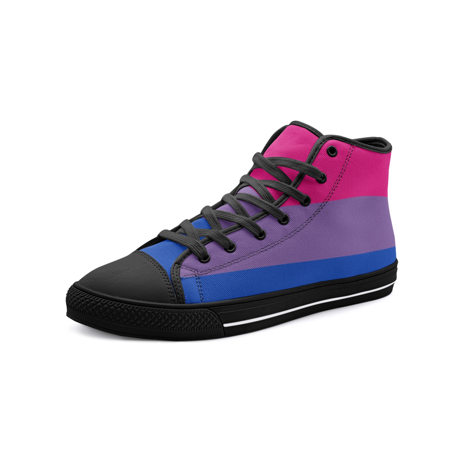 Bisexual Flag Unisex High Top Canvas Shoes - Toddities