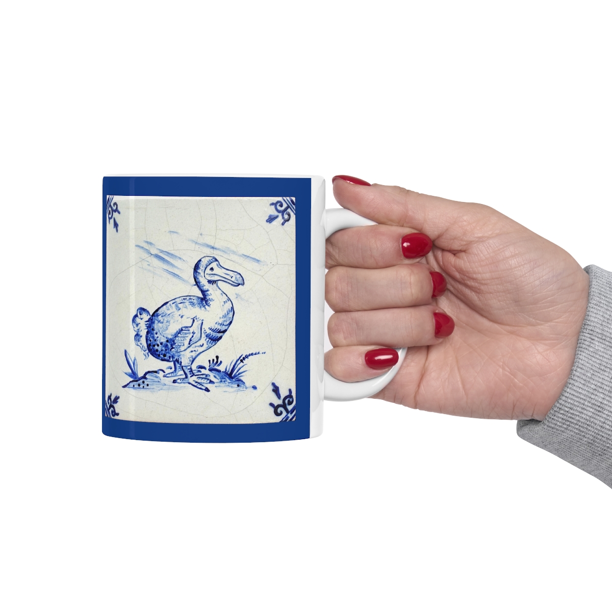 Dodo Dutch Delft Blue Tile Ceramic Mug 11oz 